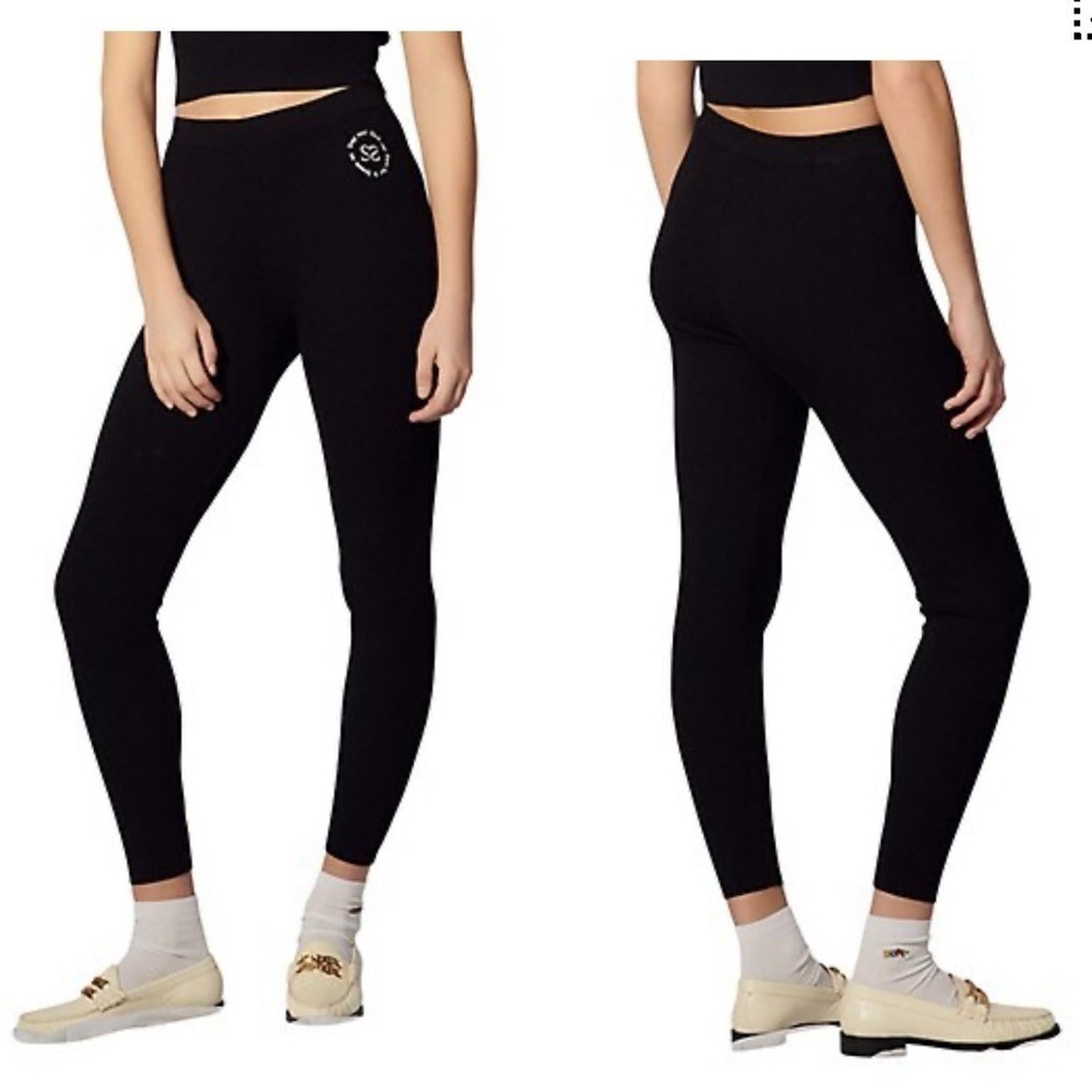 ⭐️HOST PICK⭐️ BNWT Sandro Mexique Ribbed Leggings size EU 34 in Black